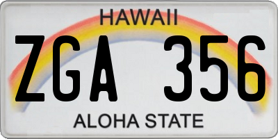 HI license plate ZGA356