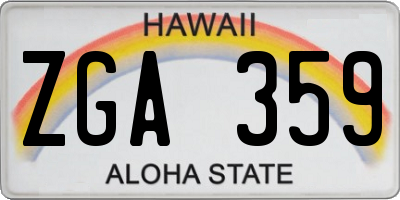 HI license plate ZGA359