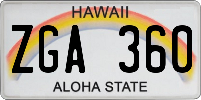 HI license plate ZGA360