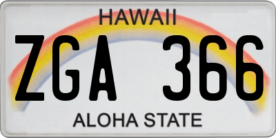 HI license plate ZGA366