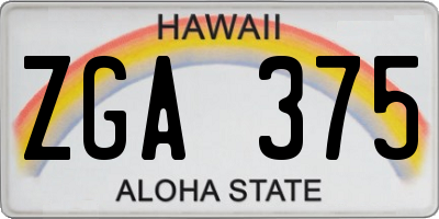 HI license plate ZGA375