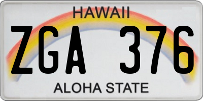 HI license plate ZGA376
