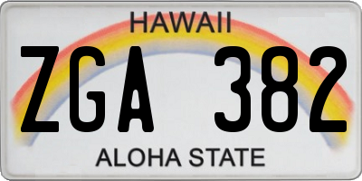 HI license plate ZGA382