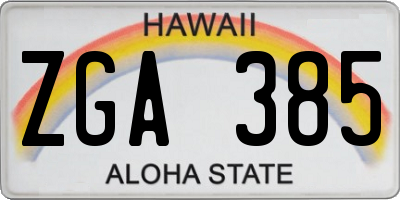 HI license plate ZGA385