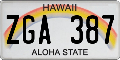 HI license plate ZGA387