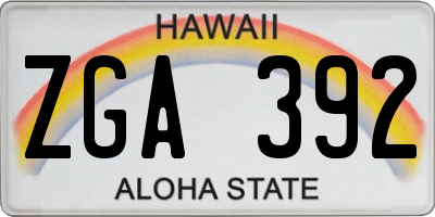 HI license plate ZGA392
