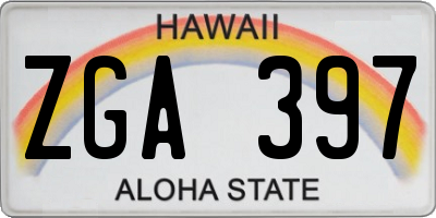 HI license plate ZGA397
