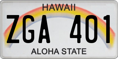 HI license plate ZGA401