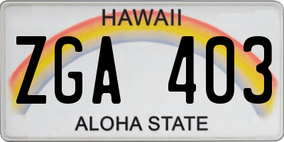 HI license plate ZGA403