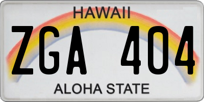 HI license plate ZGA404