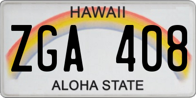 HI license plate ZGA408