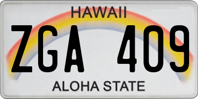 HI license plate ZGA409