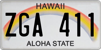 HI license plate ZGA411