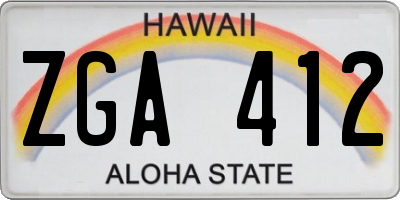 HI license plate ZGA412