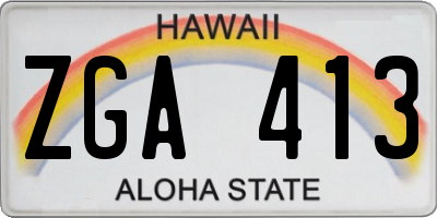HI license plate ZGA413