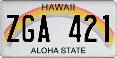 HI license plate ZGA421