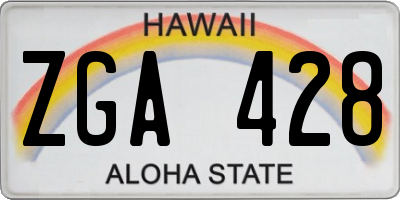 HI license plate ZGA428
