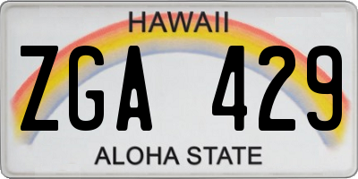 HI license plate ZGA429