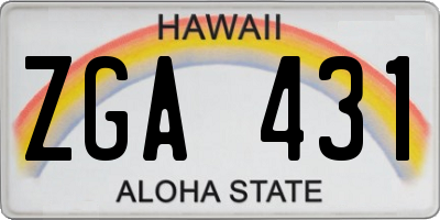 HI license plate ZGA431