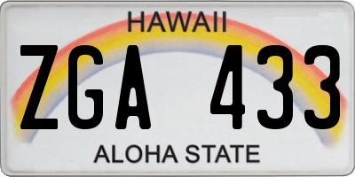 HI license plate ZGA433