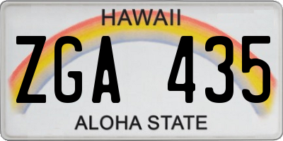 HI license plate ZGA435