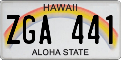 HI license plate ZGA441
