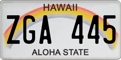 HI license plate ZGA445