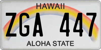 HI license plate ZGA447