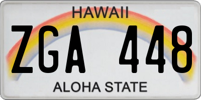 HI license plate ZGA448