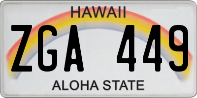 HI license plate ZGA449