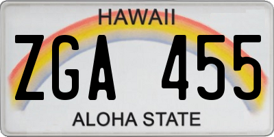 HI license plate ZGA455