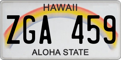 HI license plate ZGA459