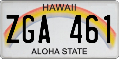 HI license plate ZGA461
