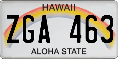 HI license plate ZGA463