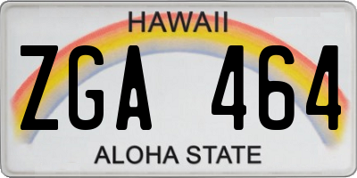 HI license plate ZGA464