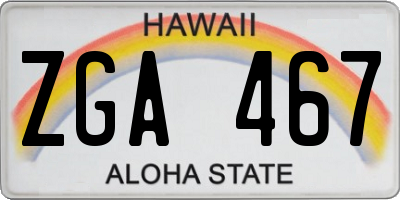 HI license plate ZGA467