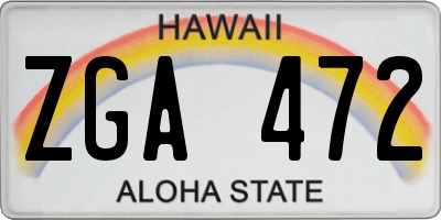 HI license plate ZGA472