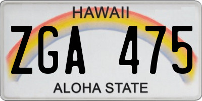 HI license plate ZGA475