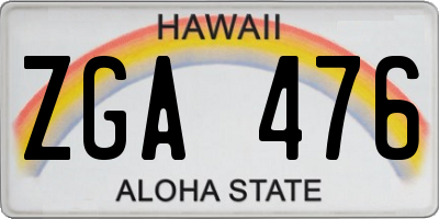 HI license plate ZGA476