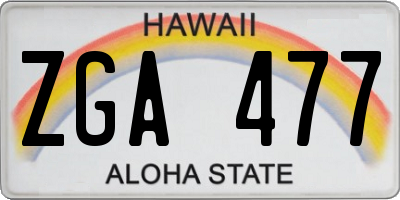HI license plate ZGA477