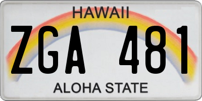 HI license plate ZGA481