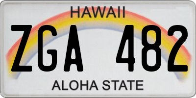 HI license plate ZGA482