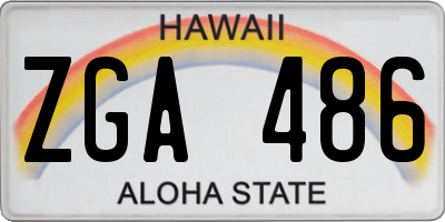 HI license plate ZGA486