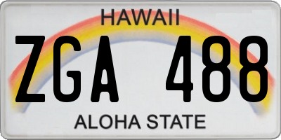 HI license plate ZGA488
