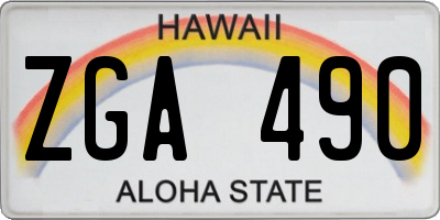 HI license plate ZGA490