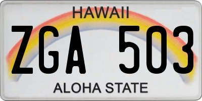 HI license plate ZGA503