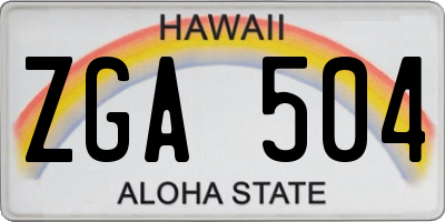 HI license plate ZGA504