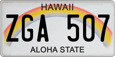 HI license plate ZGA507