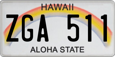 HI license plate ZGA511