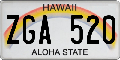 HI license plate ZGA520